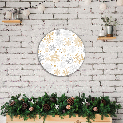 Glass Kitchen Clock Snowflakes Christmas Winter