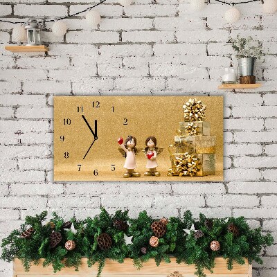 Glass Wall Clock Horizontal Holy Angels Christmas Gifts