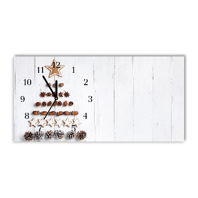 Glass Kitchen Clock Horizontal Gingerbread Christmas tree ornaments