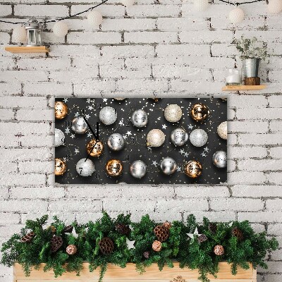 Glass Kitchen Clock Horizontal Holy Christmas baubles