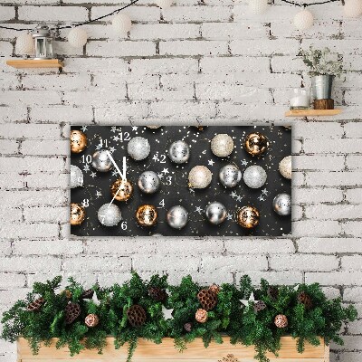 Glass Kitchen Clock Horizontal Holy Christmas baubles