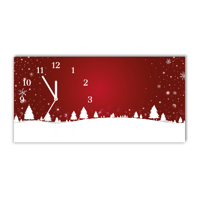 Glass Kitchen Clock Horizontal Christmas tree Christmas Snowflakes