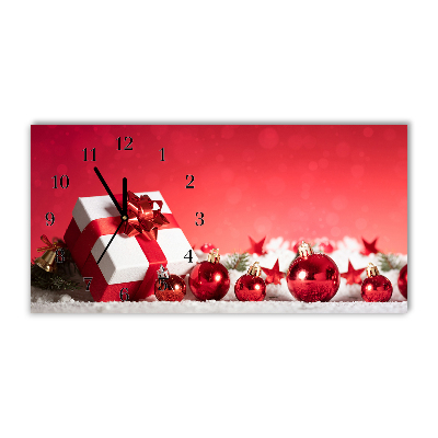 Glass Kitchen Clock Horizontal Christmas Gift Christmas Snow