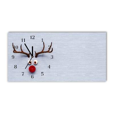 Glass Kitchen Clock Horizontal Holy reindeer Rudolf