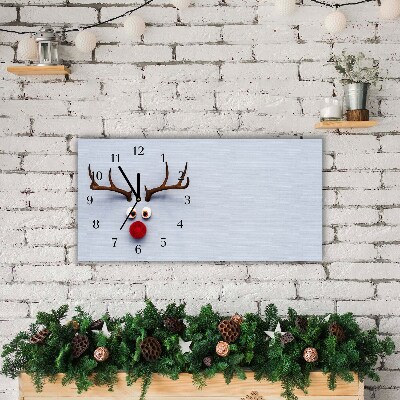 Glass Kitchen Clock Horizontal Holy reindeer Rudolf