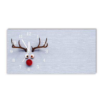 Glass Kitchen Clock Horizontal Holy reindeer Rudolf