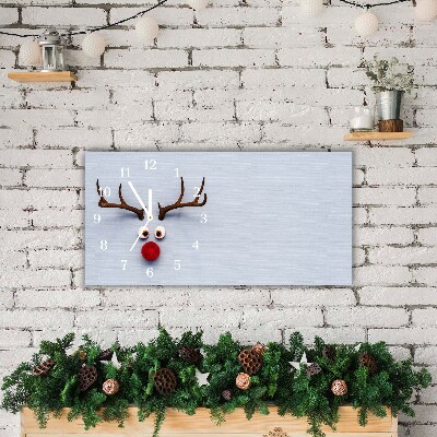 Glass Kitchen Clock Horizontal Holy reindeer Rudolf