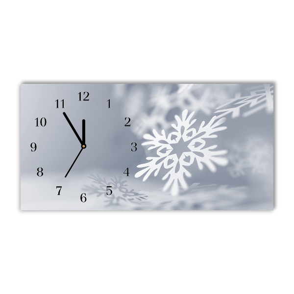 Glass Wall Clock Horizontal Snowflake Christmas Decoration