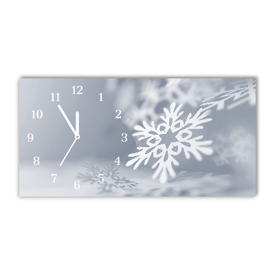 Glass Wall Clock Horizontal Snowflake Christmas Decoration