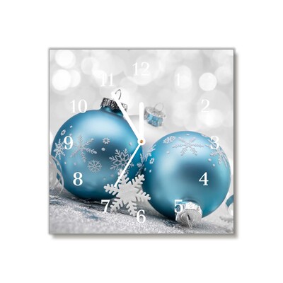 Glass Kitchen Clock Baubles Winter Holiday Decorations