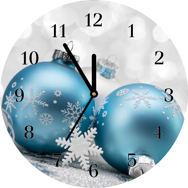 Glass Kitchen Clock Baubles Winter Holiday Decorations