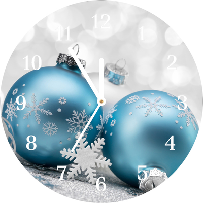 Glass Kitchen Clock Baubles Winter Holiday Decorations