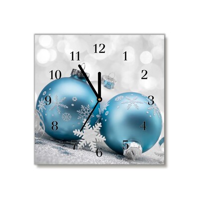 Glass Kitchen Clock Baubles Winter Holiday Decorations