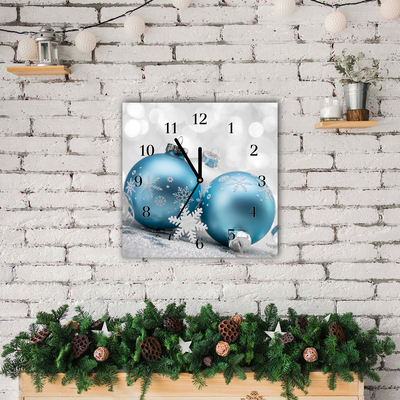 Glass Kitchen Clock Baubles Winter Holiday Decorations