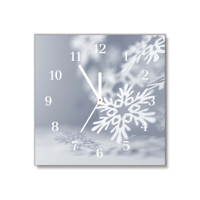 Glass Wall Clock Snowflake Christmas Decoration