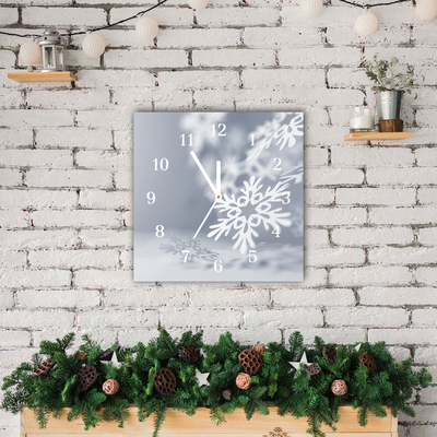 Glass Wall Clock Snowflake Christmas Decoration