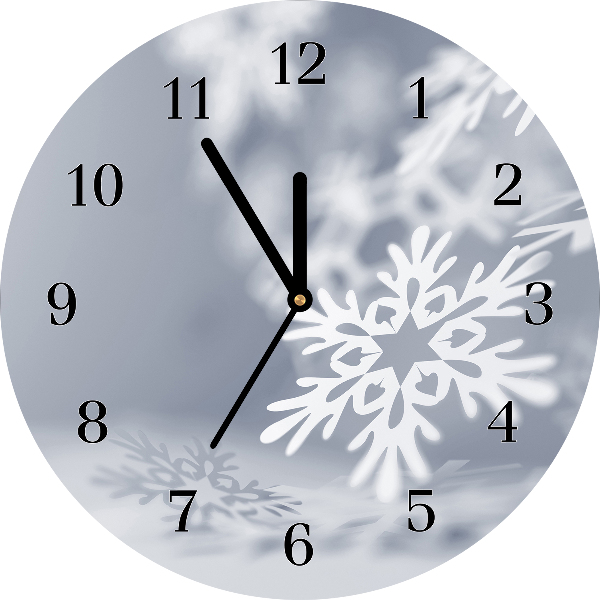 Glass Wall Clock Snowflake Christmas Decoration