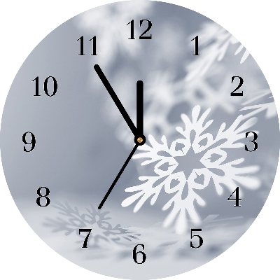 Glass Wall Clock Snowflake Christmas Decoration