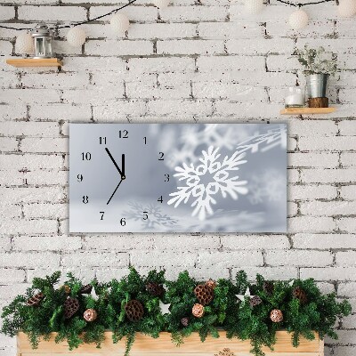 Glass Wall Clock Snowflake Christmas Decoration