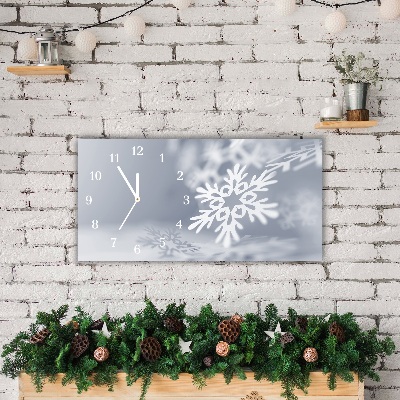 Glass Wall Clock Snowflake Christmas Decoration