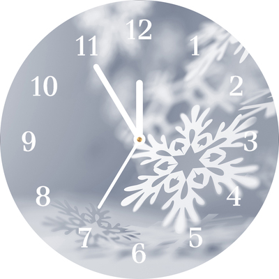 Glass Wall Clock Snowflake Christmas Decoration