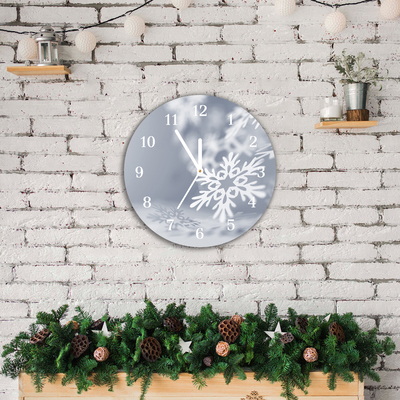 Glass Wall Clock Snowflake Christmas Decoration