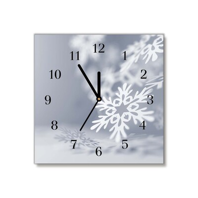 Glass Wall Clock Snowflake Christmas Decoration