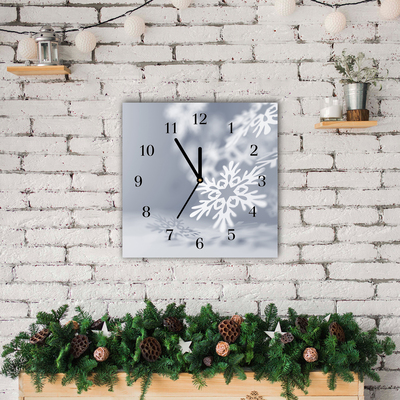 Glass Wall Clock Snowflake Christmas Decoration
