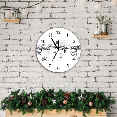 Glass Wall Clock Round Winter holidays Christmas Decorations