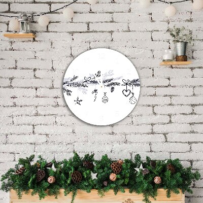 Glass Wall Clock Round Winter holidays Christmas Decorations