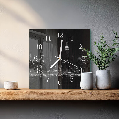 Glass clock square Horizon