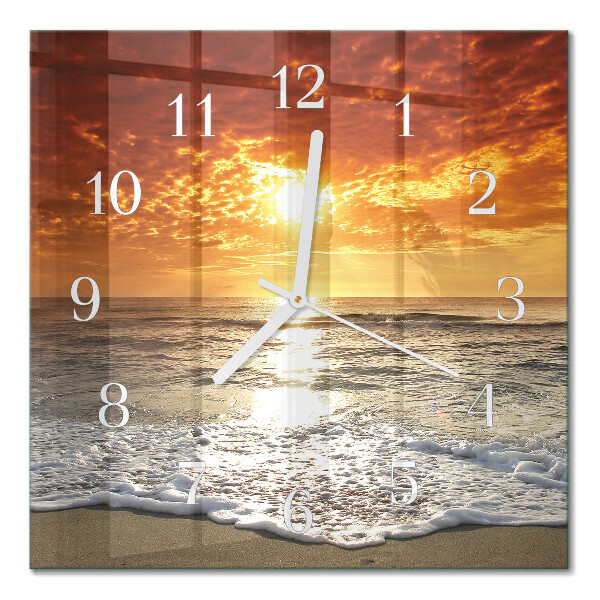 Square wall clock Beach sea