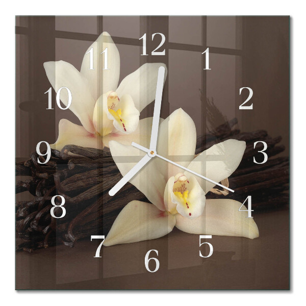 Glass clock square Vanilla