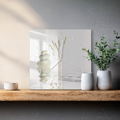 Square kitchen clock Stones