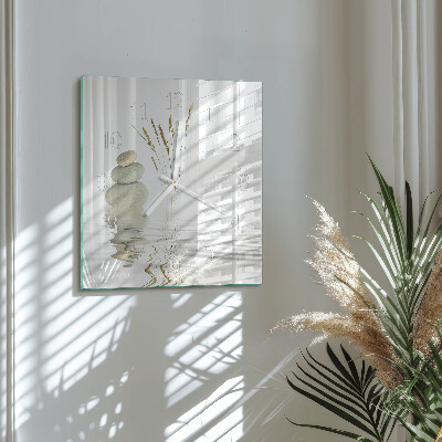 Square kitchen clock Stones