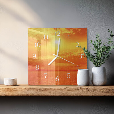 Square kitchen clock Sunny