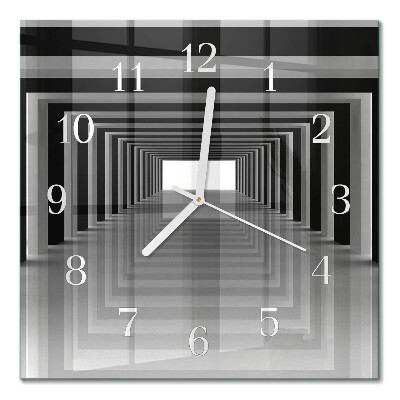 Glass clock square 3d tunnel
