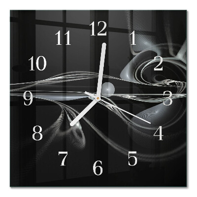 Glass wall clock square Abstraction
