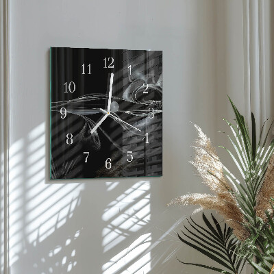 Glass wall clock square Abstraction