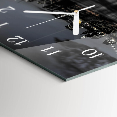 Glass wall clock square Horizontal bridge