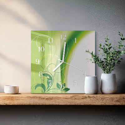 Square kitchen clock Floral pattern