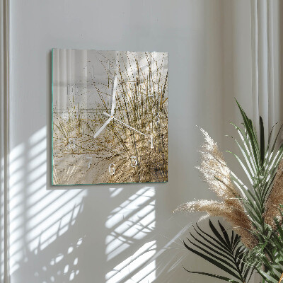 Square wall clock Beach grass