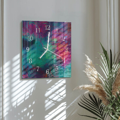 Square kitchen clock Colorful picture