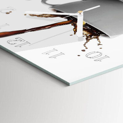 Glass clock square A cup of coffee