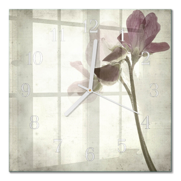 Square kitchen clock Vintage flower