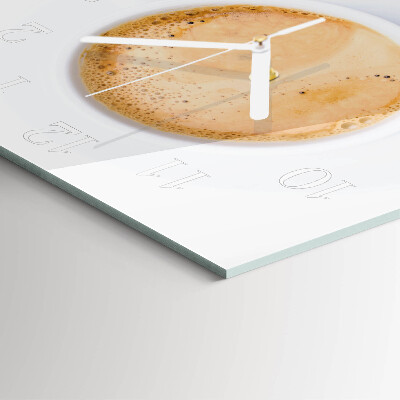Square kitchen clock A cup of coffee