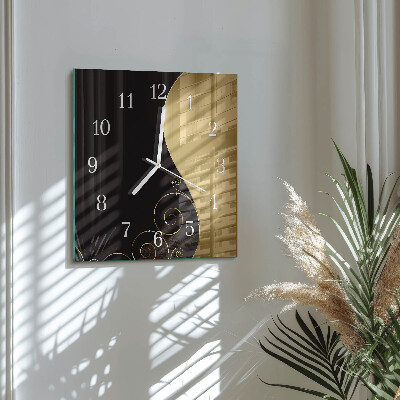 Square wall clock Abstract art