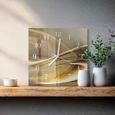 Square kitchen clock Abstract lines