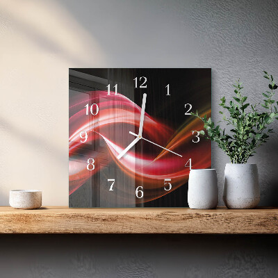 Square kitchen clock Abstract lines