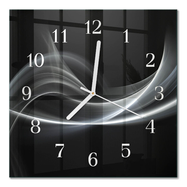Glass clock square Abstract lines